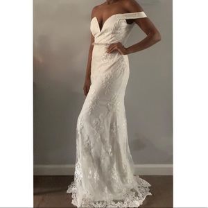 White Lace Overlay Dress